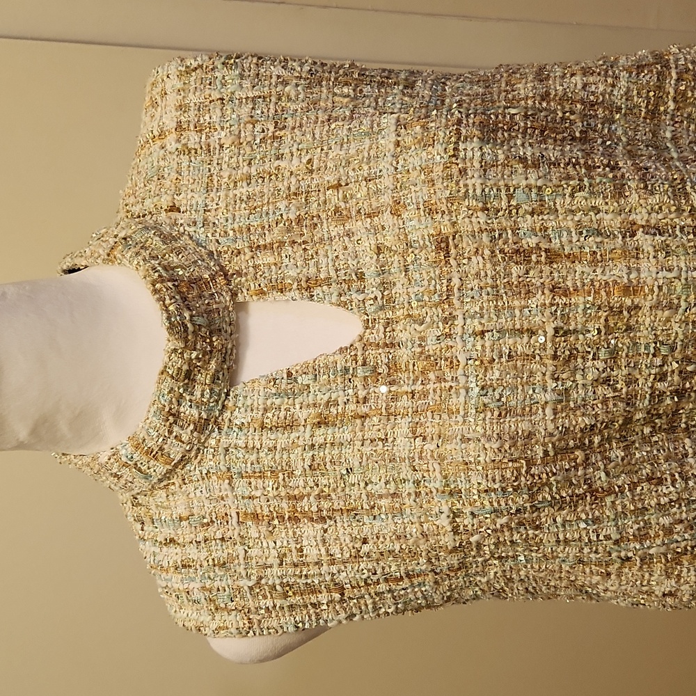 Faux leather miniskirt & Tweed Sleeveless Dress Sold Together - Picture 8 of 8